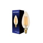 Noxion Lucent LED E14 Candle Filament Amber 4.1W 350lm - 822 Extra Warm White | Dimmable - Replaces 40W