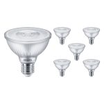 Multipack 6x Philips Master Value LED Bulb Reflector E27 PAR30 9.5W 820lm 25D - 940 Cool White | Best Colour Rendering - Dimmable - Replaces 75W